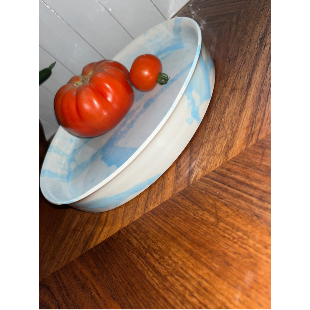 Vintage Ceramic Blue Abstract Tray